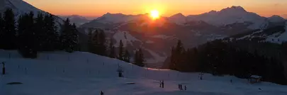 domaine skiable avoriaz soleil couchant